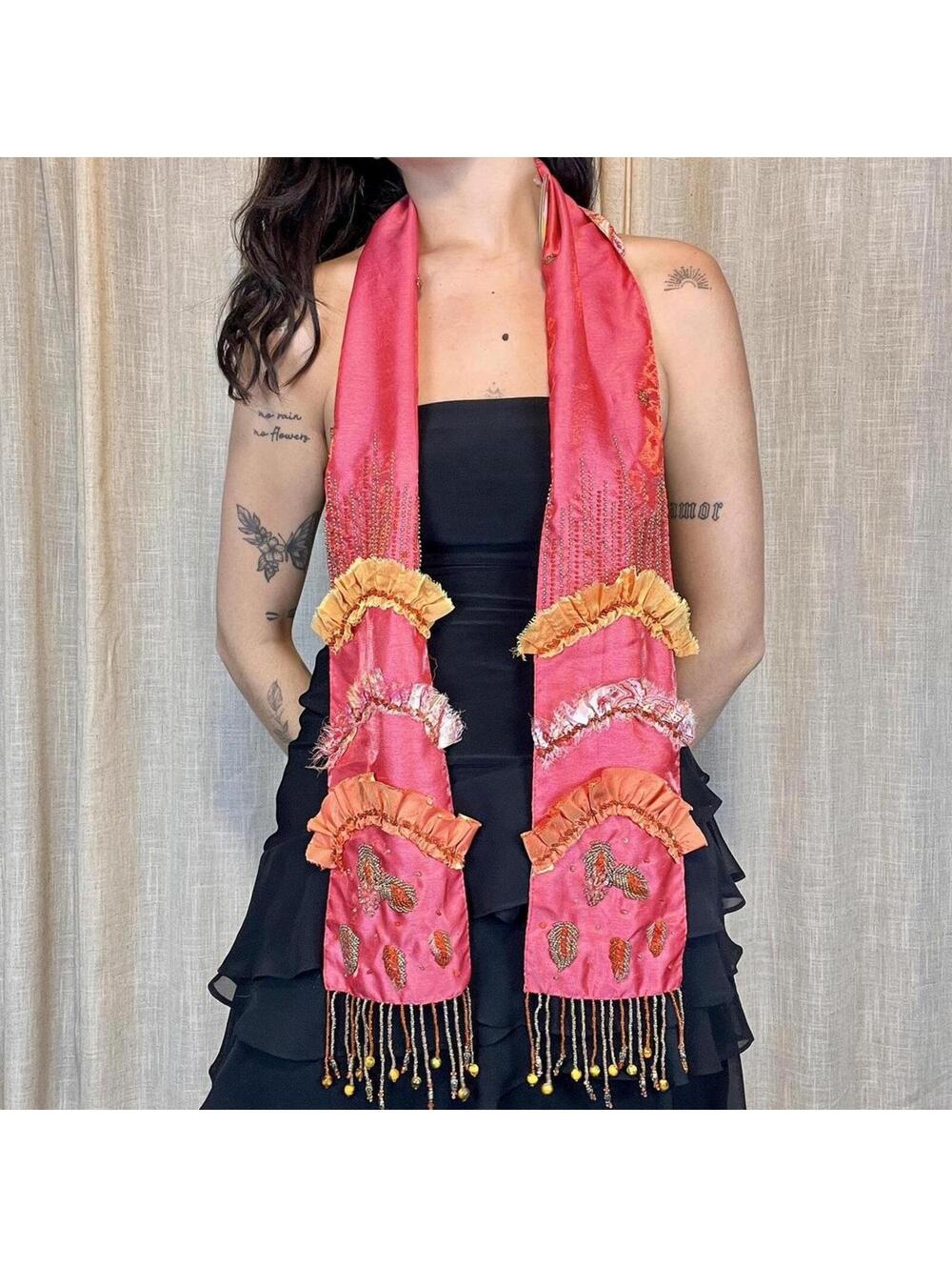 Mary Frances Beaded Fringe Scarf